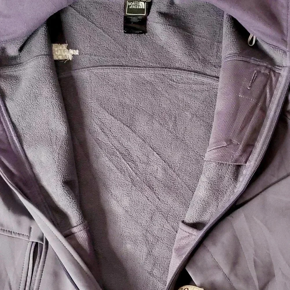 The North face Metalic Gray Jacket Sz S Women's Full Zip Fleece Lining - Picture 7 of 9